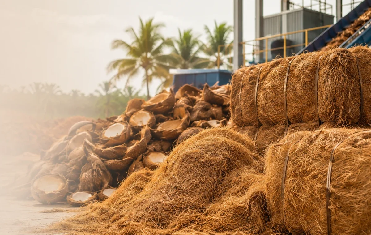 Coconut fibre and coir