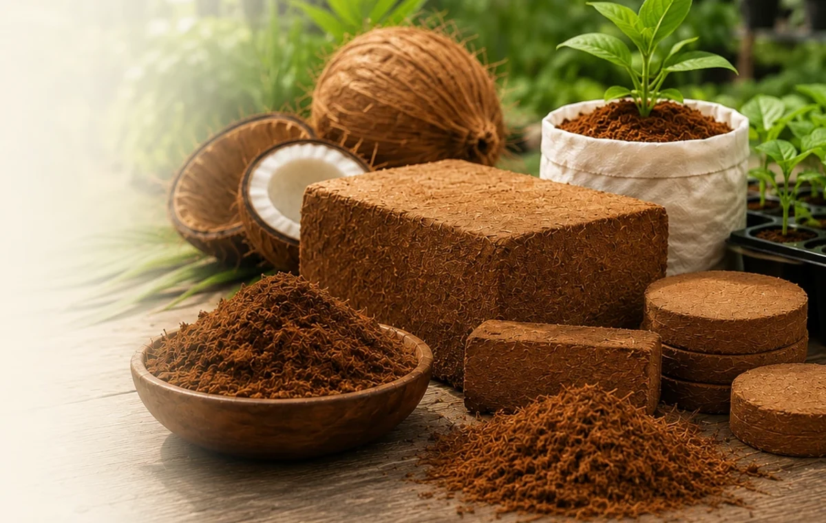 Coco peat and natural coconut materials