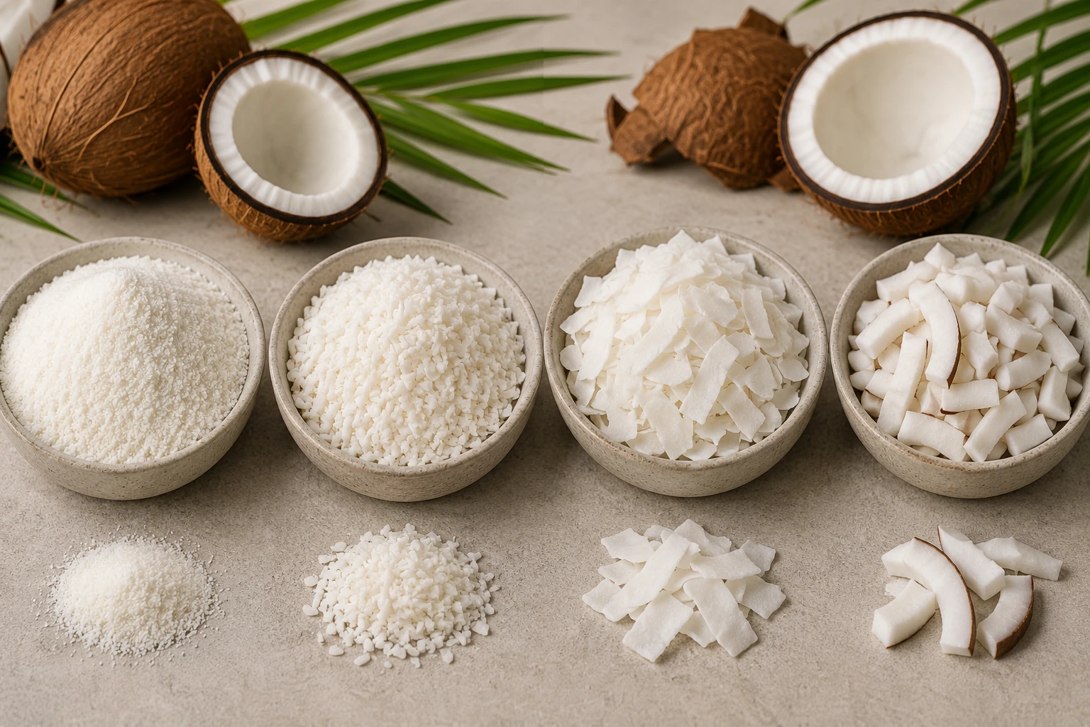 Fine, medium, flaked and specialised desiccated-coconut product formats