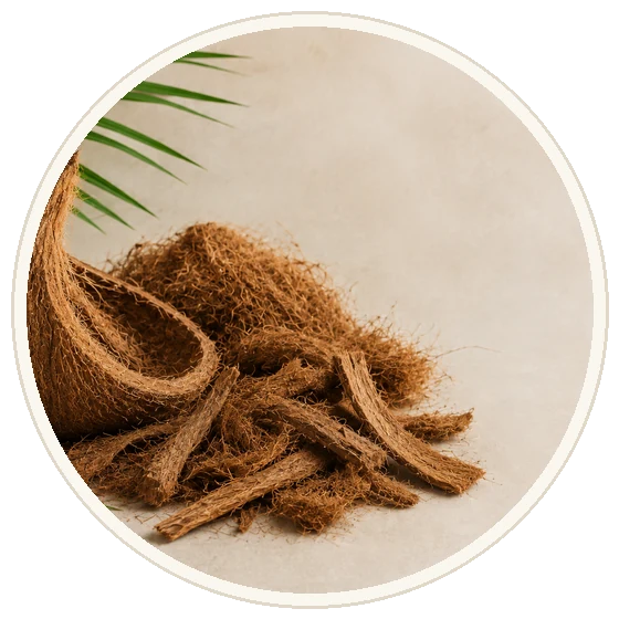 Raw coconut husk material