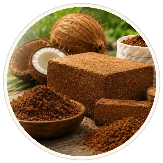 Prepared coconut pith and coco peat
