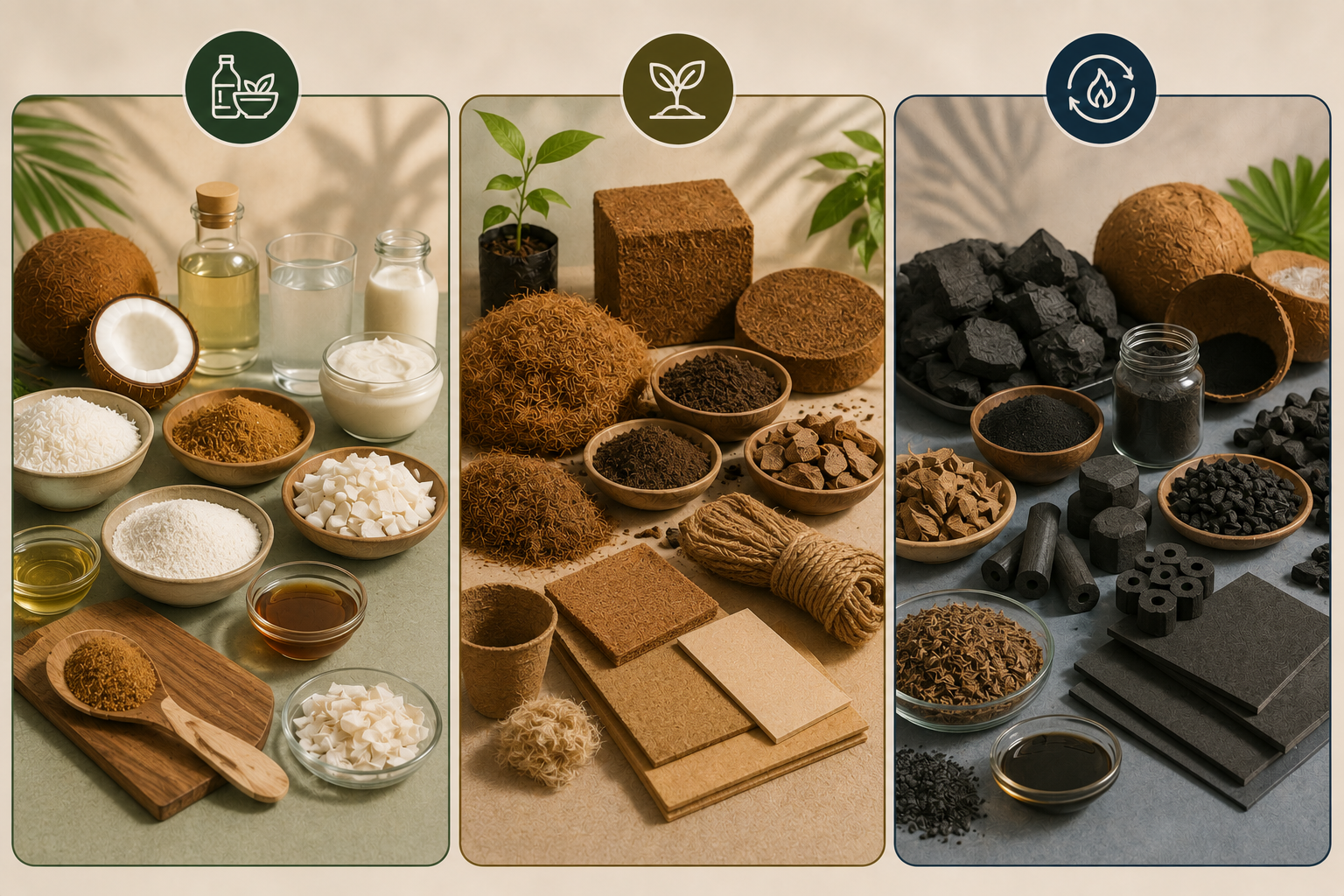 Three coconut product families