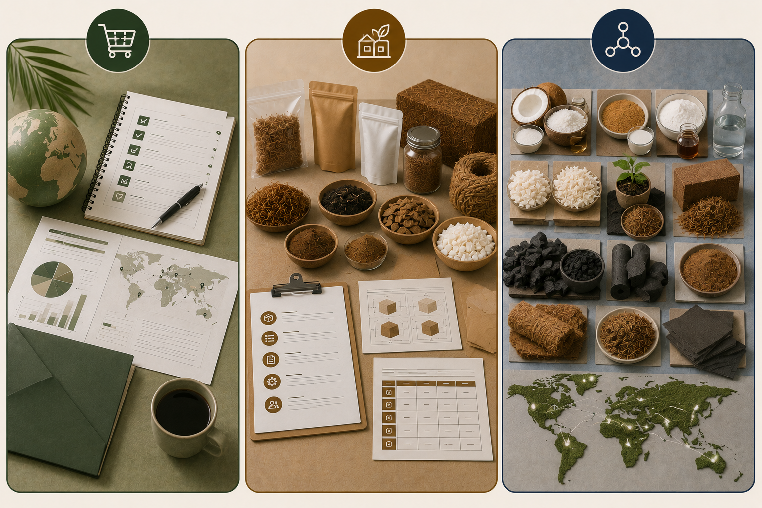 Buyer, supplier and coconut product ecosystem learning routes