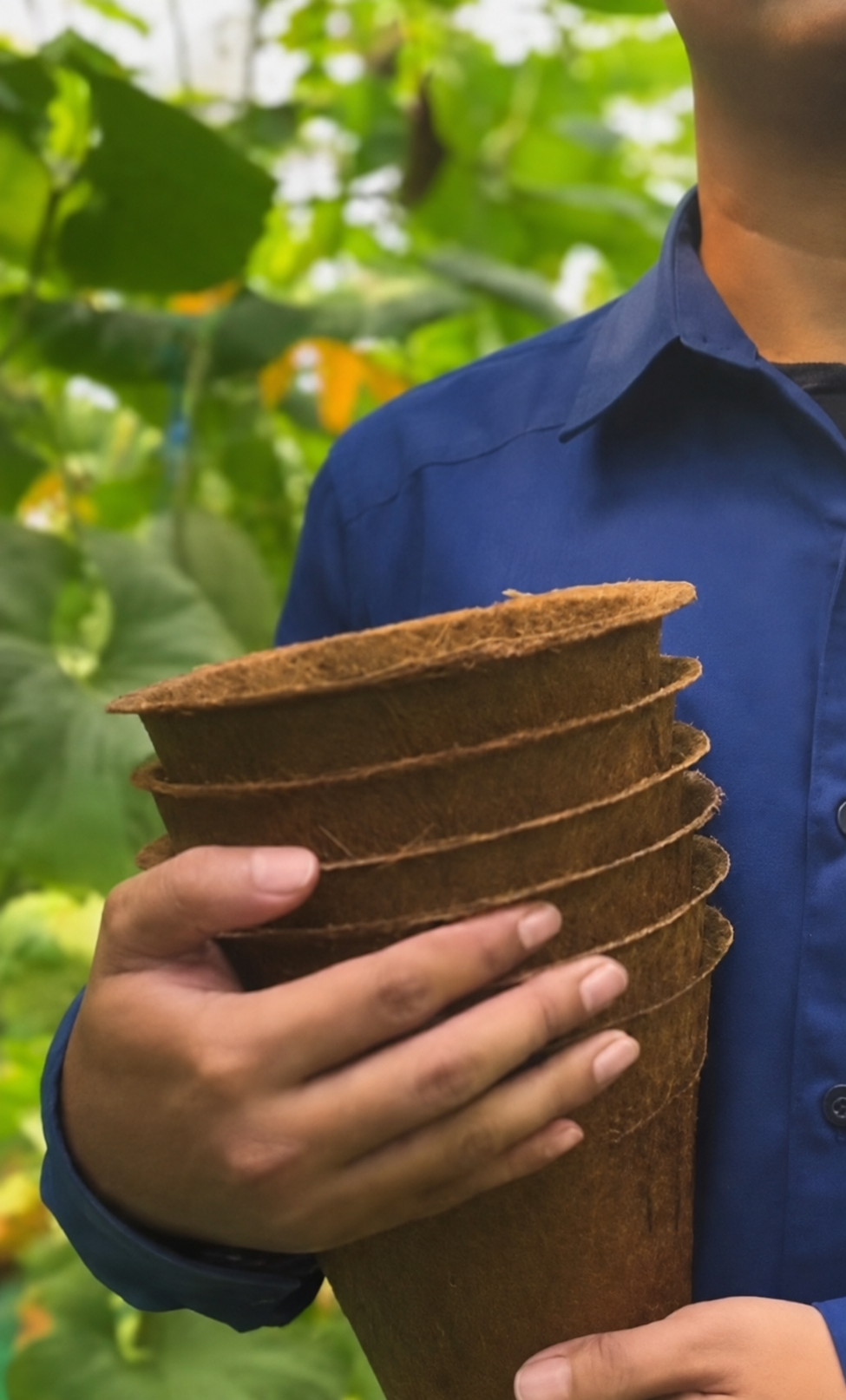 Nested cocopots showing stackability
