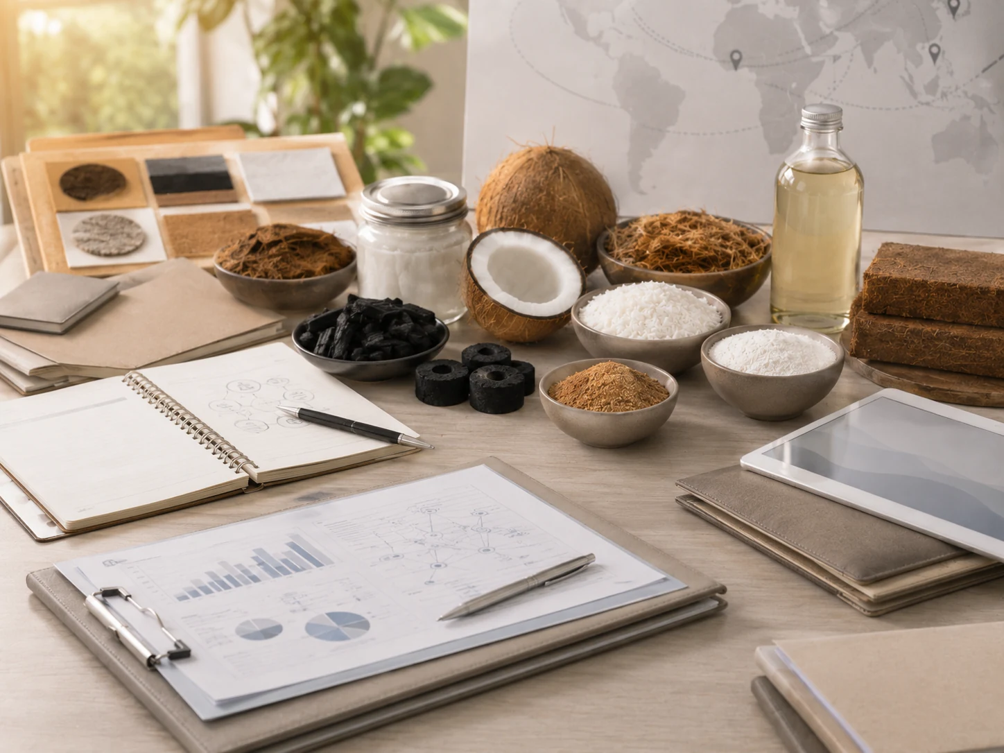Representative ecosystem coordination, reference material and coconut-product pathway samples