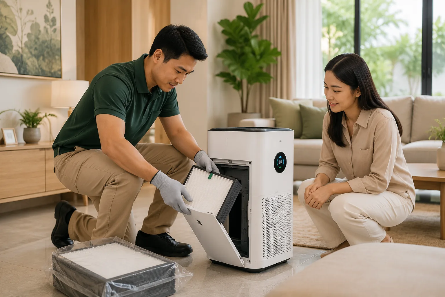 Professional replacement-filter support visit
